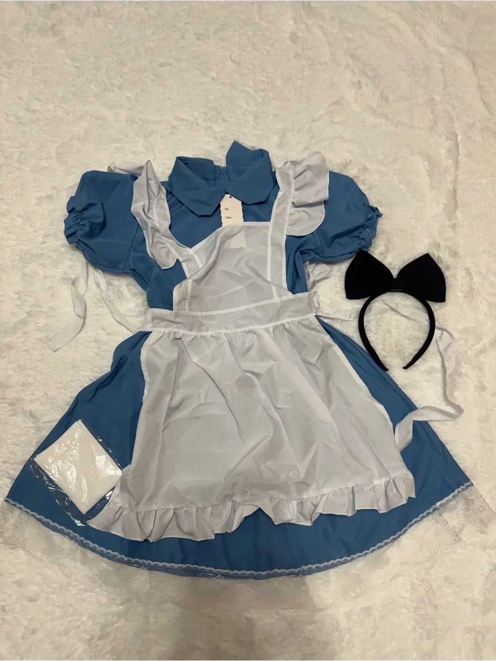 New 7/8 kids girls Alice wonderland dress apron costume maid Victorian Renaissan
